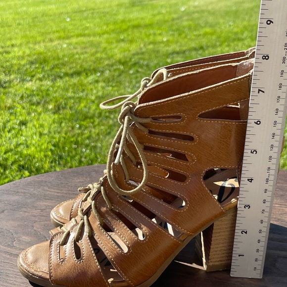 Rampage Zip Back Heel Lace Up Gladiator‎ Open Toe Shoes sandals heels women’s 8 - Picture 11 of 16